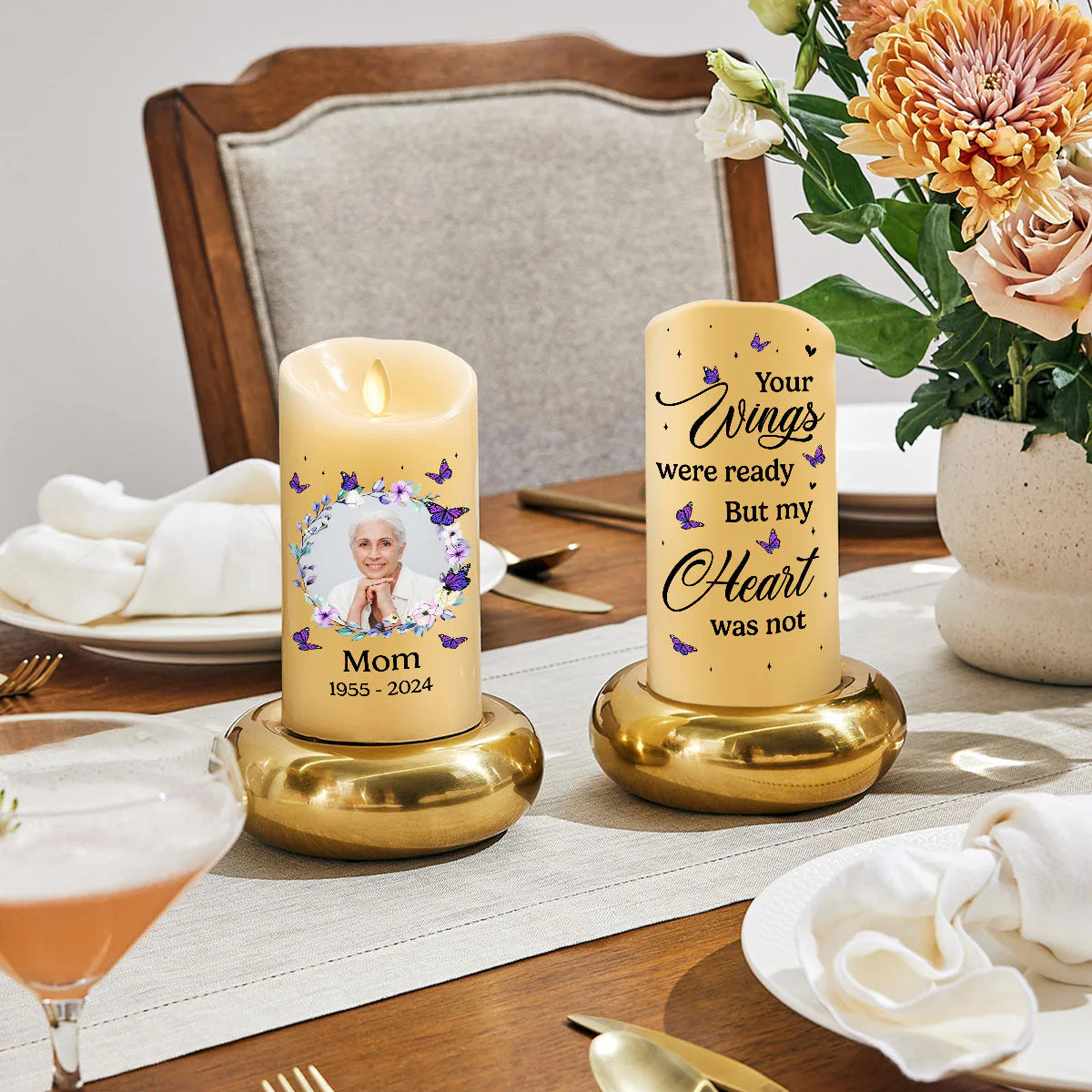 Your Wings Were Ready - Personalized Custom LED Candle - Image 2
