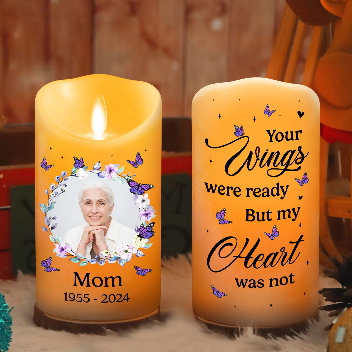 Your Wings Were Ready - Personalized Custom LED Candle - Image 3