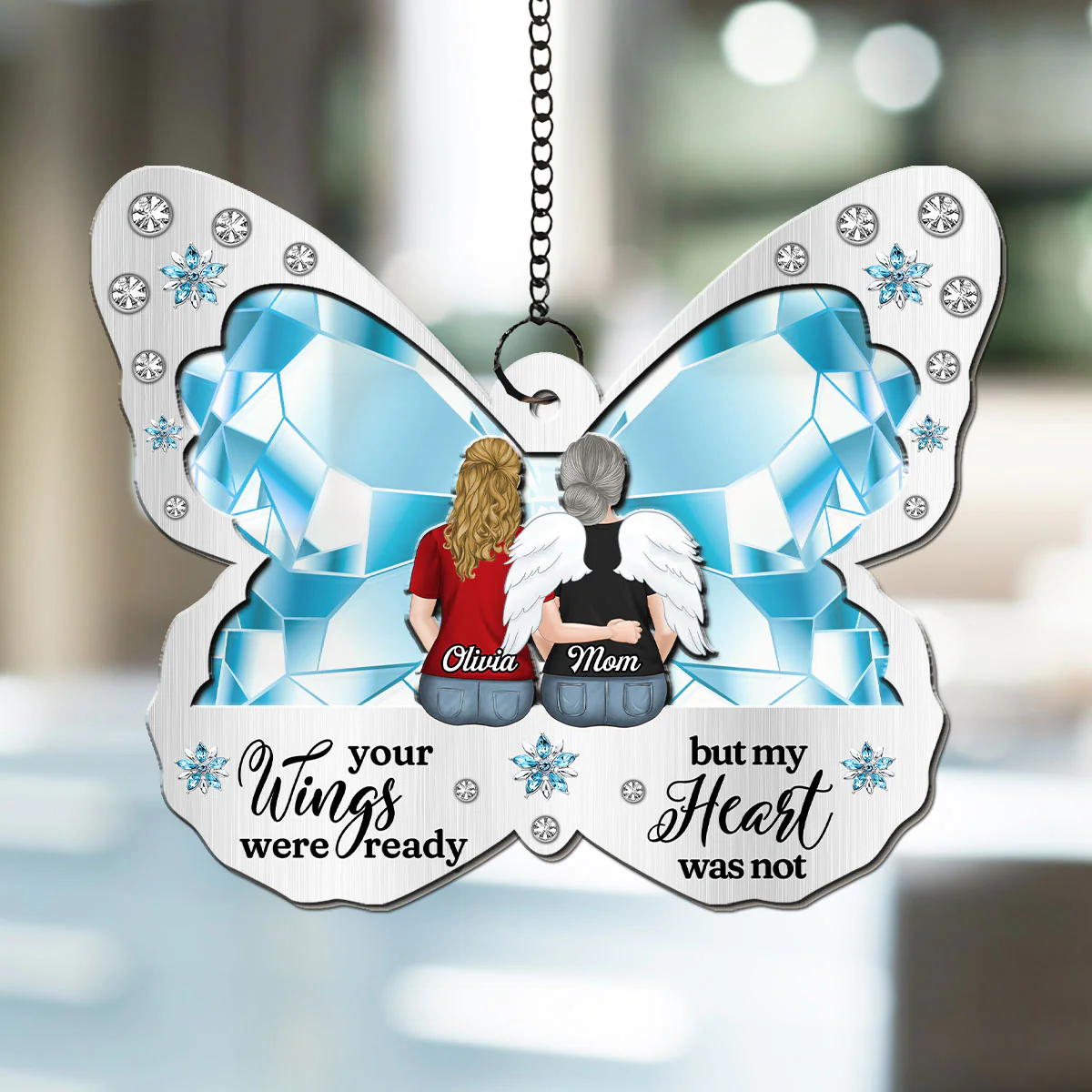 Your Wings Were Ready - Personalized Custom Suncatcher - Image 3