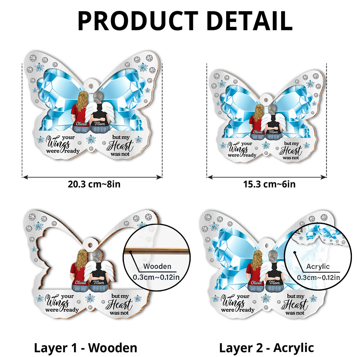 Your Wings Were Ready - Personalized Custom Suncatcher - Image 5