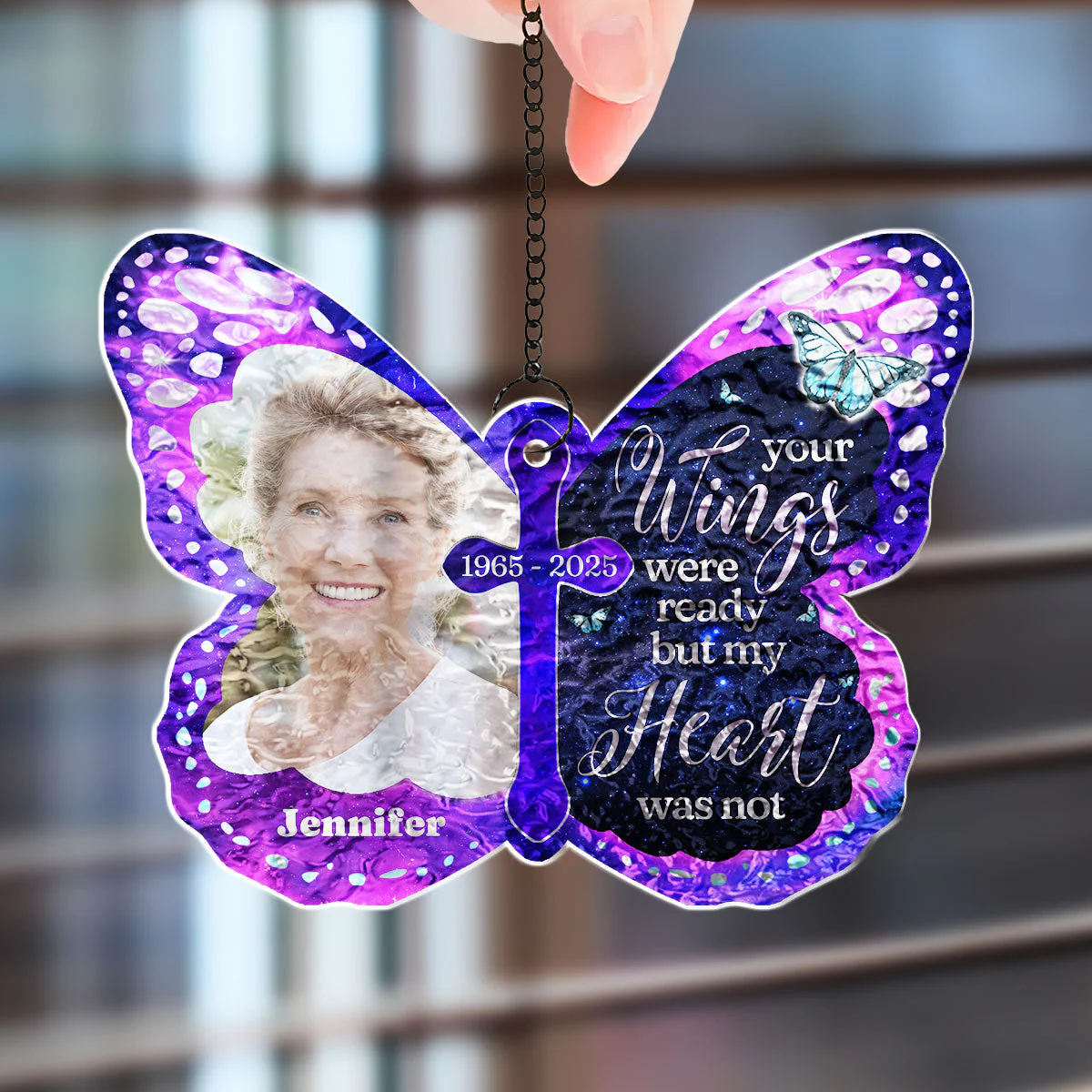 Your Wings Were Ready - Personalized Custom Wavy Suncatcher - Image 4