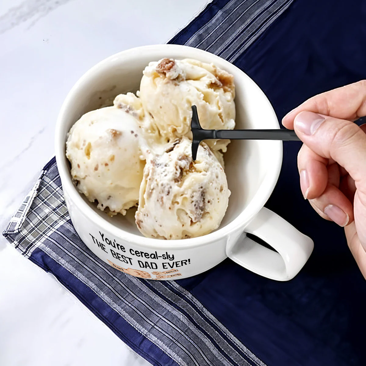 You're Cereal-sly The Best Dad Ever - Personalized Custom Ceramic Bowl - Image 3