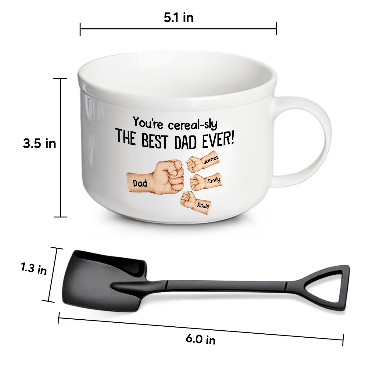 You're Cereal-sly The Best Dad Ever - Personalized Custom Ceramic Bowl - Image 5