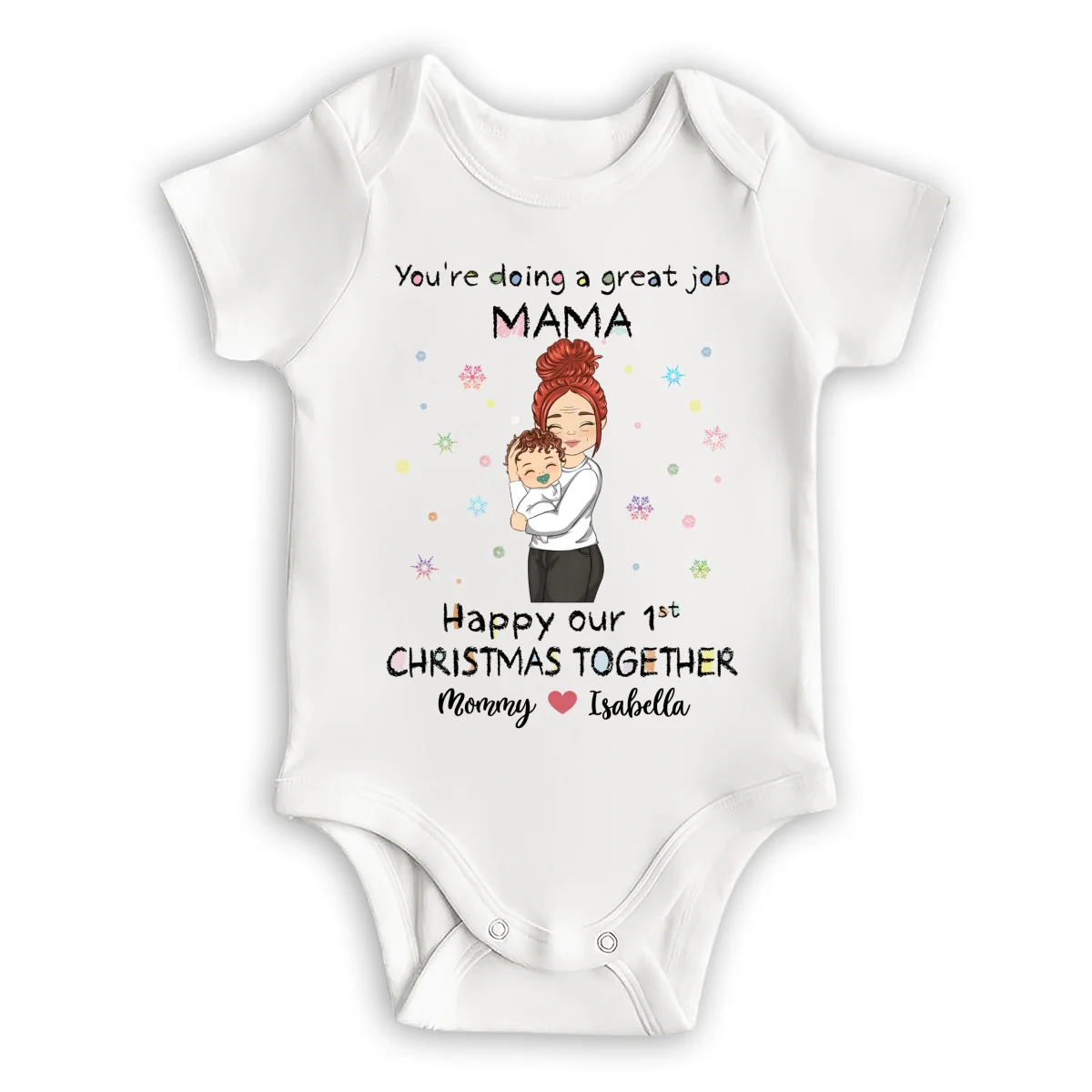 You're Doing A Great Job Merry Christmas - Personalized Custom Baby Onesie - Image 5