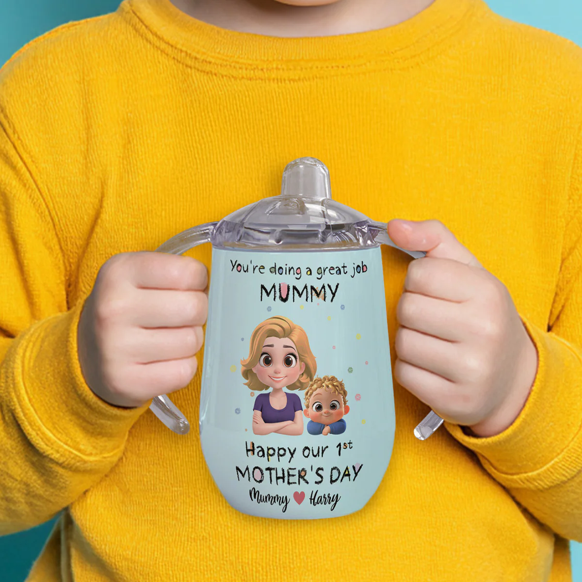 You're Doing A Great Job - Personalized Custom Sippy Cup With Handles - Image 5