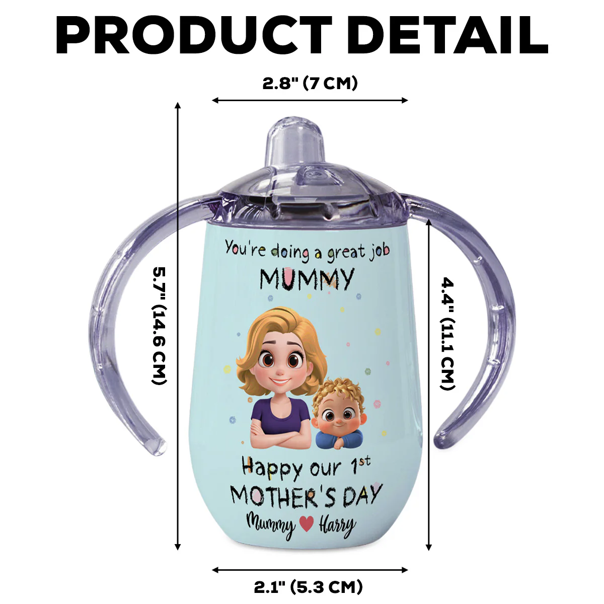 You're Doing A Great Job - Personalized Custom Sippy Cup With Handles - Image 6