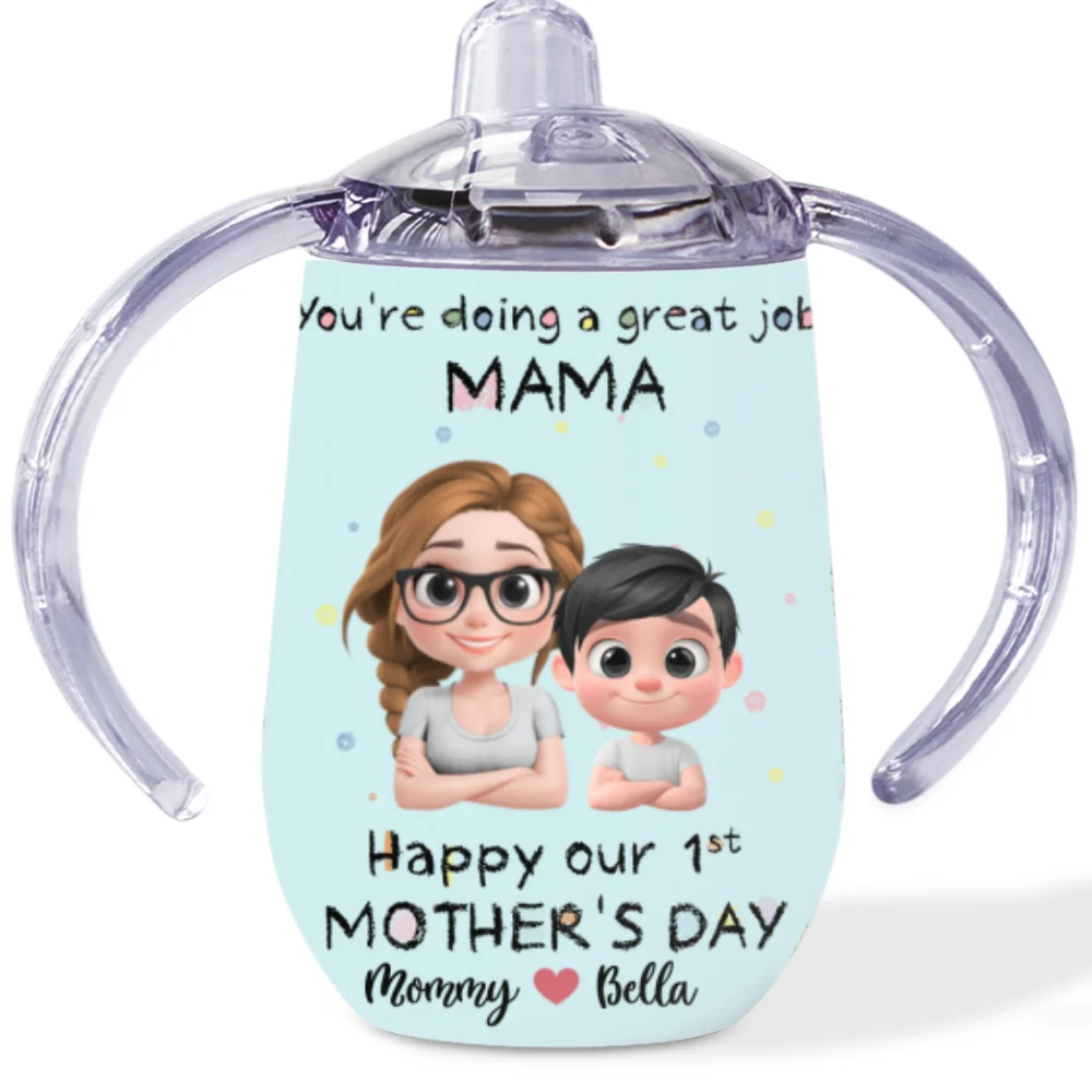 You're Doing A Great Job - Personalized Custom Sippy Cup With Handles - Image 7