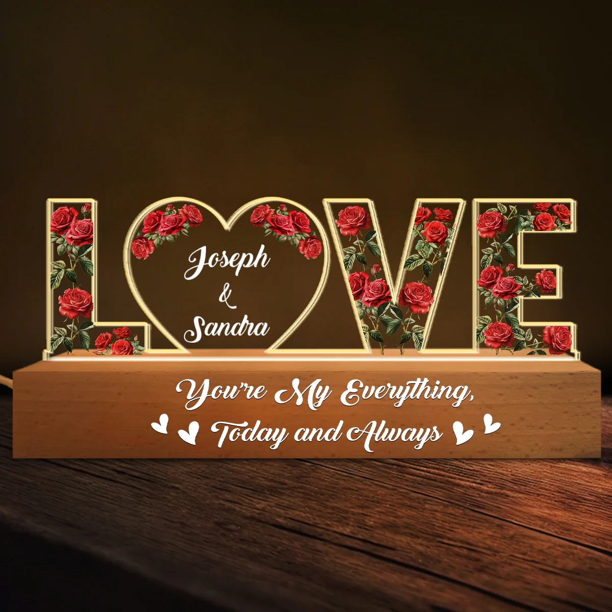 You're My Everything - Personalized Custom Acrylic 3D LED Night Light - Image 5