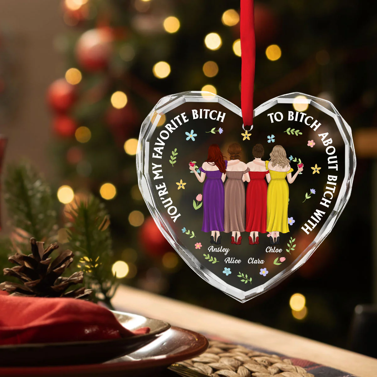 You're My Favorite - Personalized Custom Glass Ornament - Image 4