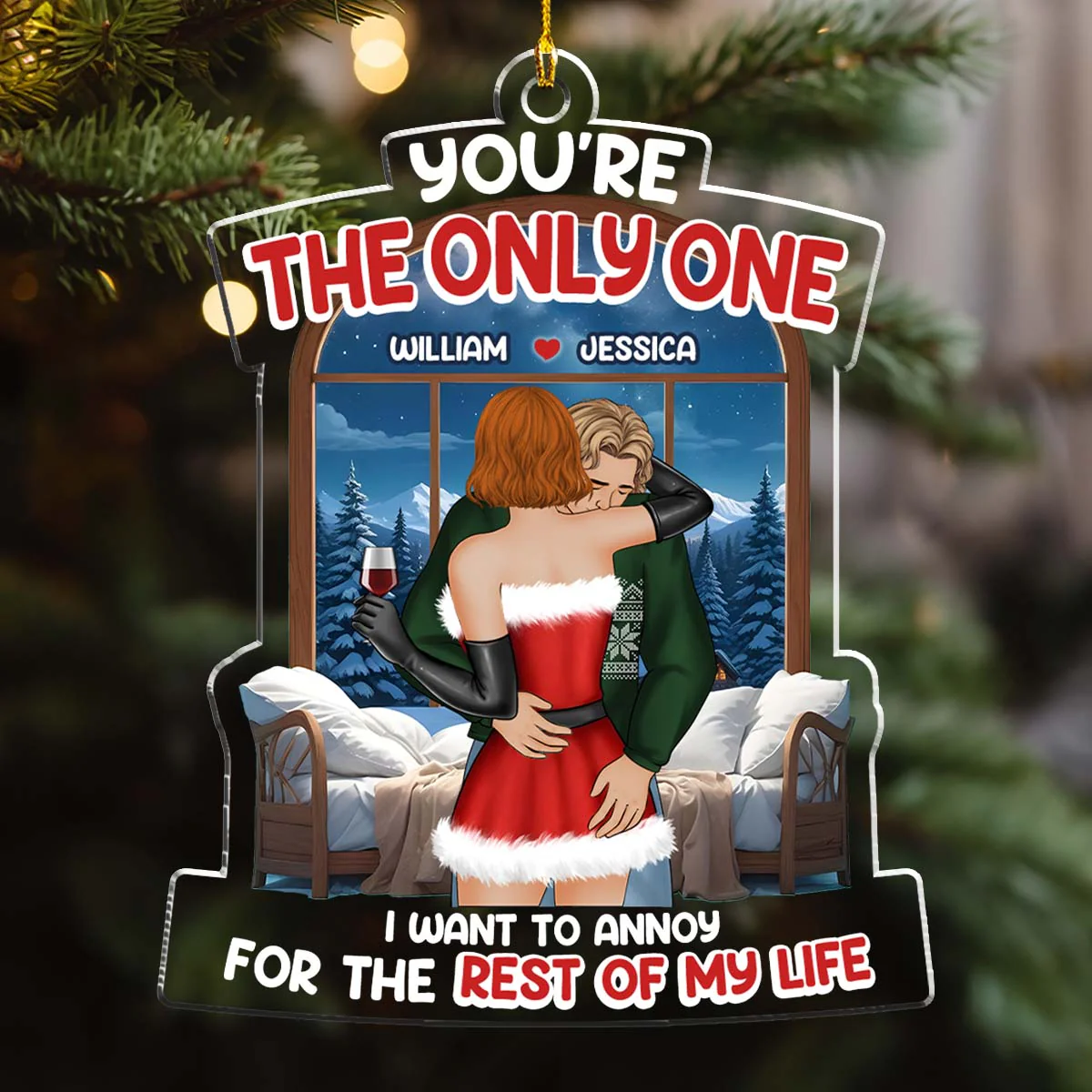 You're The Only One Christmas - Personalized Custom Acrylic Ornament - Image 3
